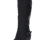 Botas de montaria femininas American Rag Emilee de couro sintético até o joelho, pretas, tamanho 9,5