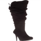 Botas femininas Thalia Sodi Brisaf com bico fechado e cano alto, pretas, tamanho 8,5