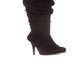 Botas femininas Thalia Sodi Brisaf com bico fechado e cano alto, pretas, tamanho 8,5