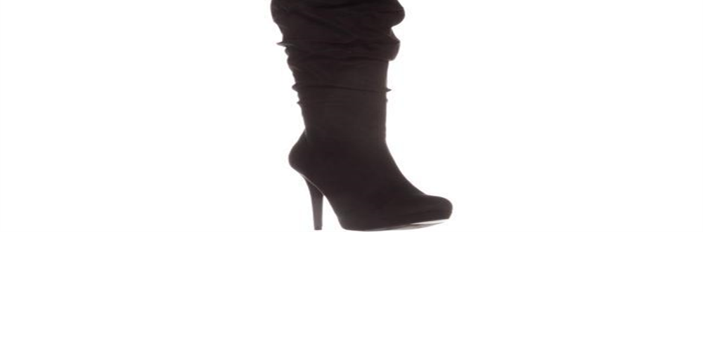 Botas femininas Thalia Sodi Brisaf com bico fechado e cano alto, pretas, tamanho 8,5