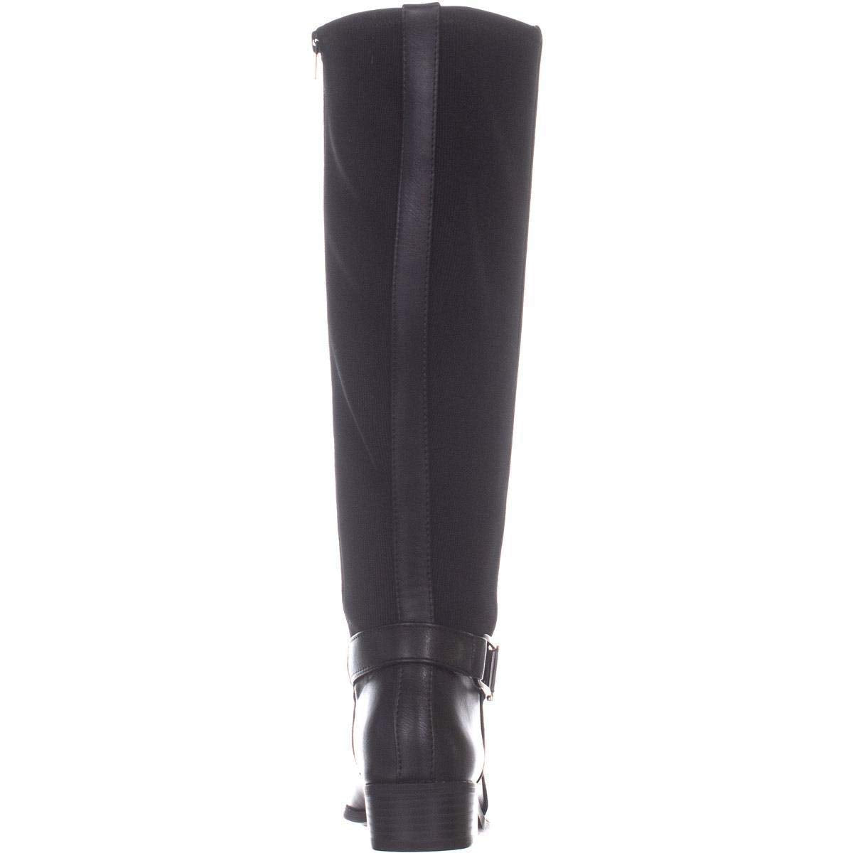 Botas femininas Alfani Kallumm Fabric bico redondo cano médio, pretas, tamanho 6M