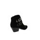 Botas femininas Inc pretas com tachas, fivela confortável, acolchoadas, bico amendoado Iliana, salto bloco e zíper, 6 m