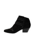 Botas femininas Inc pretas com tachas, fivela confortável, acolchoadas, bico amendoado Iliana, salto bloco e zíper, 6 m