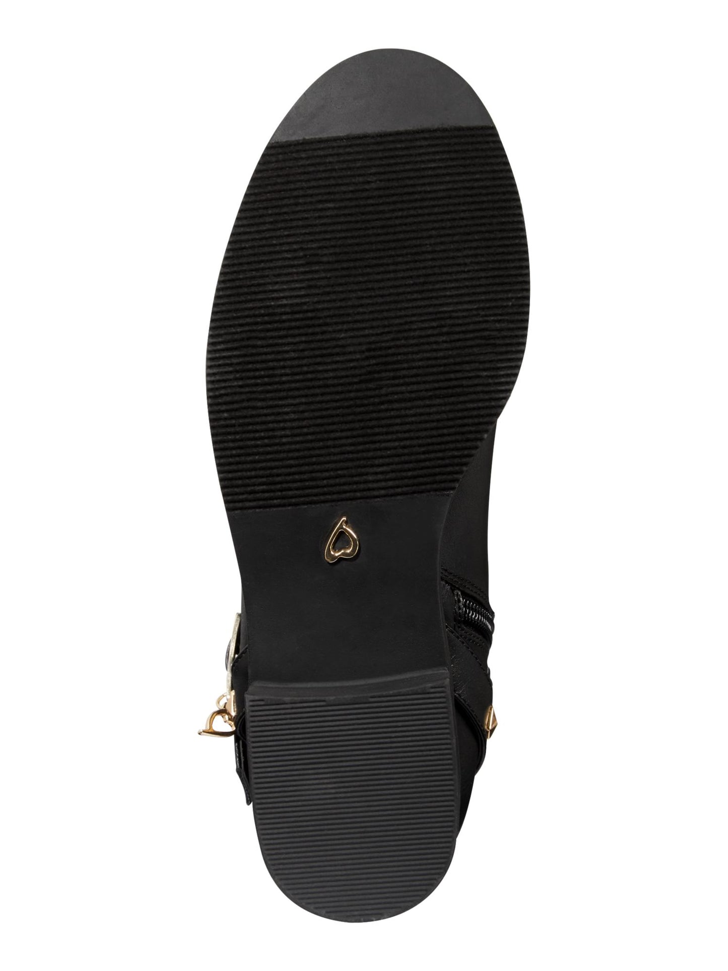 Botas femininas Thalia Sodi Vallie de couro com bico fechado e cano alto, tamanho 8,5W, pretas