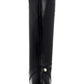 Botas de montaria femininas Charter Club Jeanolal de couro com bico fechado e cano alto, pretas, tamanho 7 M