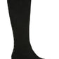 Botas femininas Bar III Vayla de camurça, bico amendoado, cano alto, pretas, tamanho 8,5 M