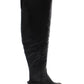 Botas femininas American Rag Adarra Wide Calf acima do joelho, lisas, pretas, tamanho 8 M