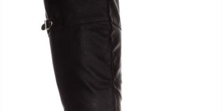 Botas femininas American Rag Adarra Wide Calf acima do joelho, lisas, pretas, tamanho 8 M