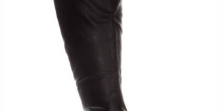 Botas femininas American Rag Adarra Wide Calf acima do joelho, lisas, pretas, tamanho 8 M