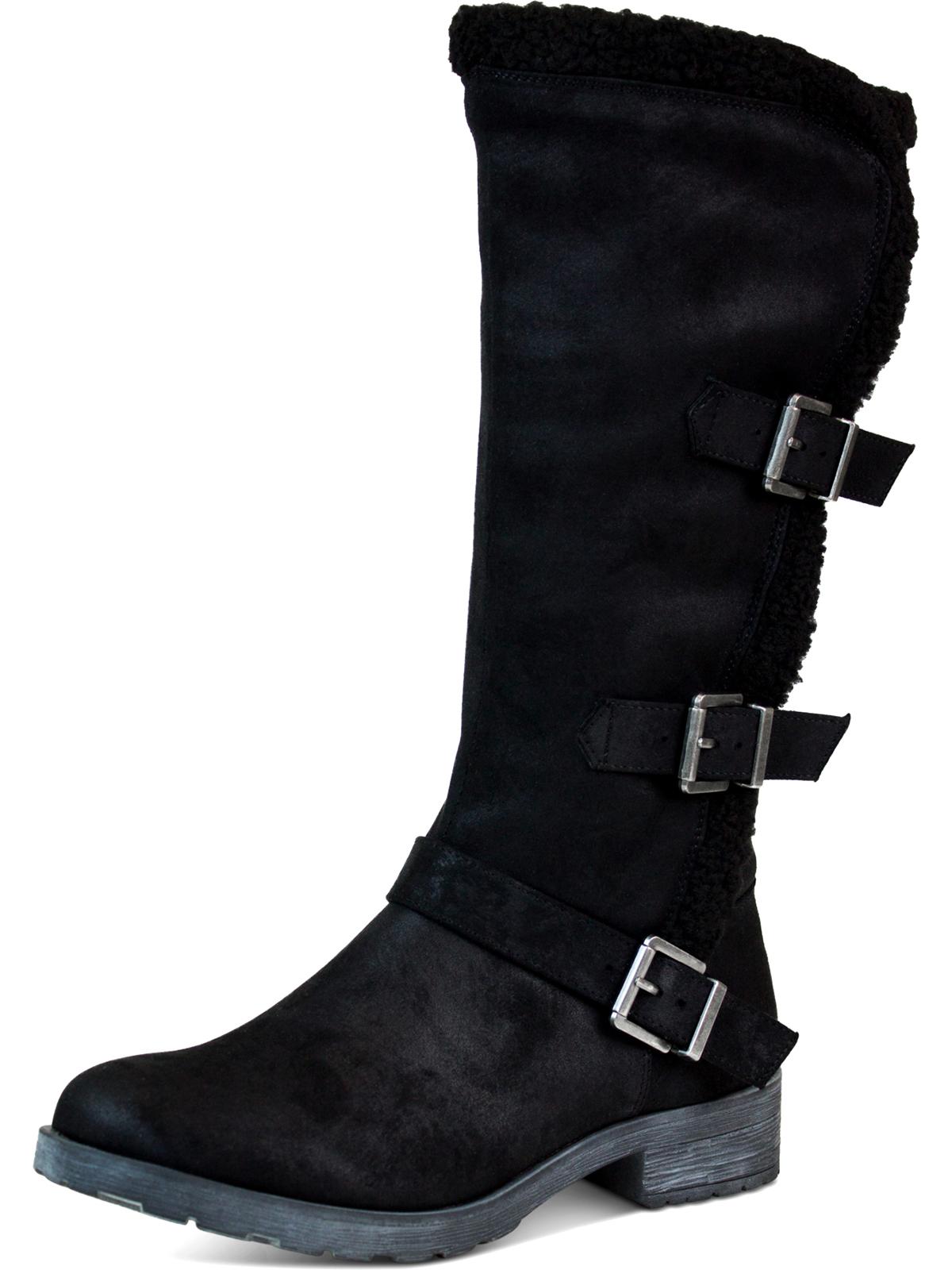 Botas altas de cano alto Santell de pele sintética para mulheres, tamanho 5,5 M, pretas