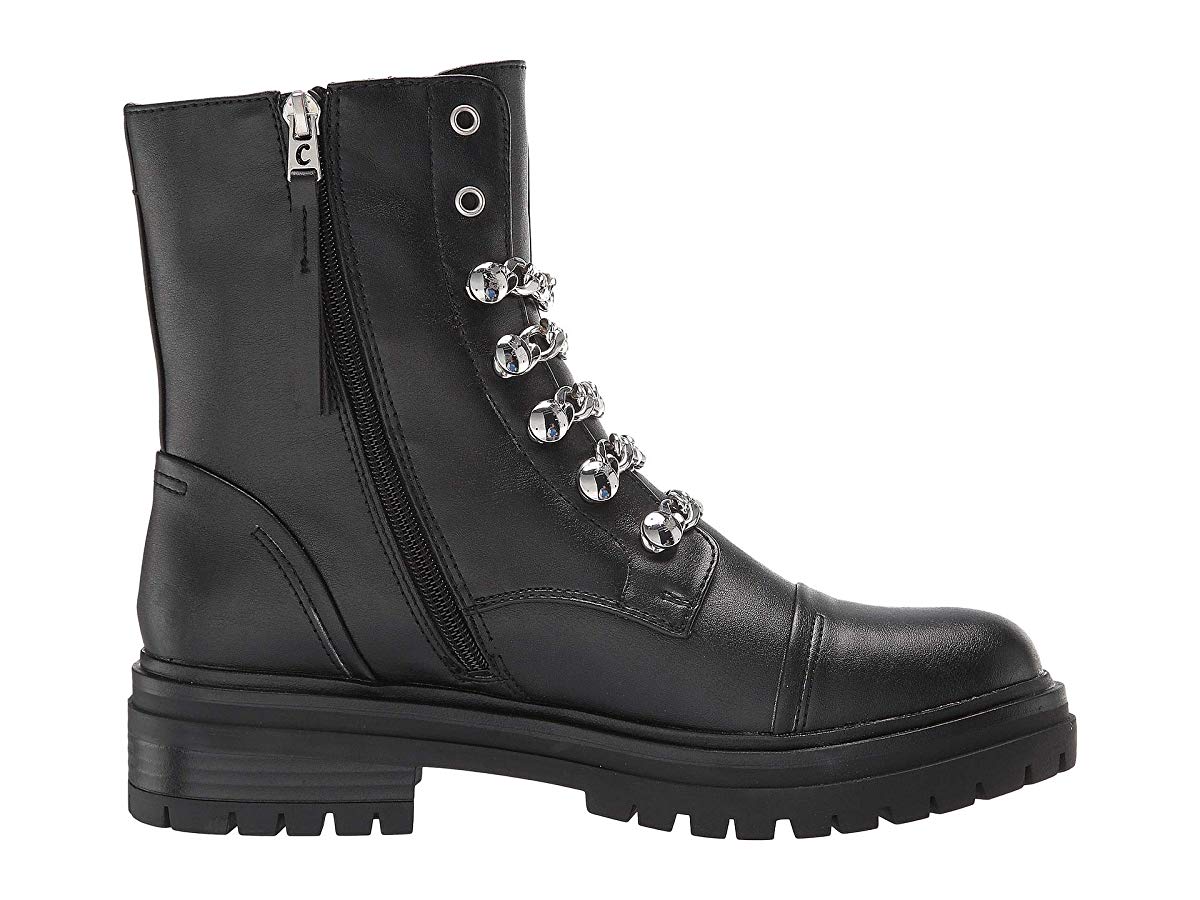 Botas femininas casuais Circus by Sam Edelman Gili Combat Boot - Preto, tamanho 6,5 M