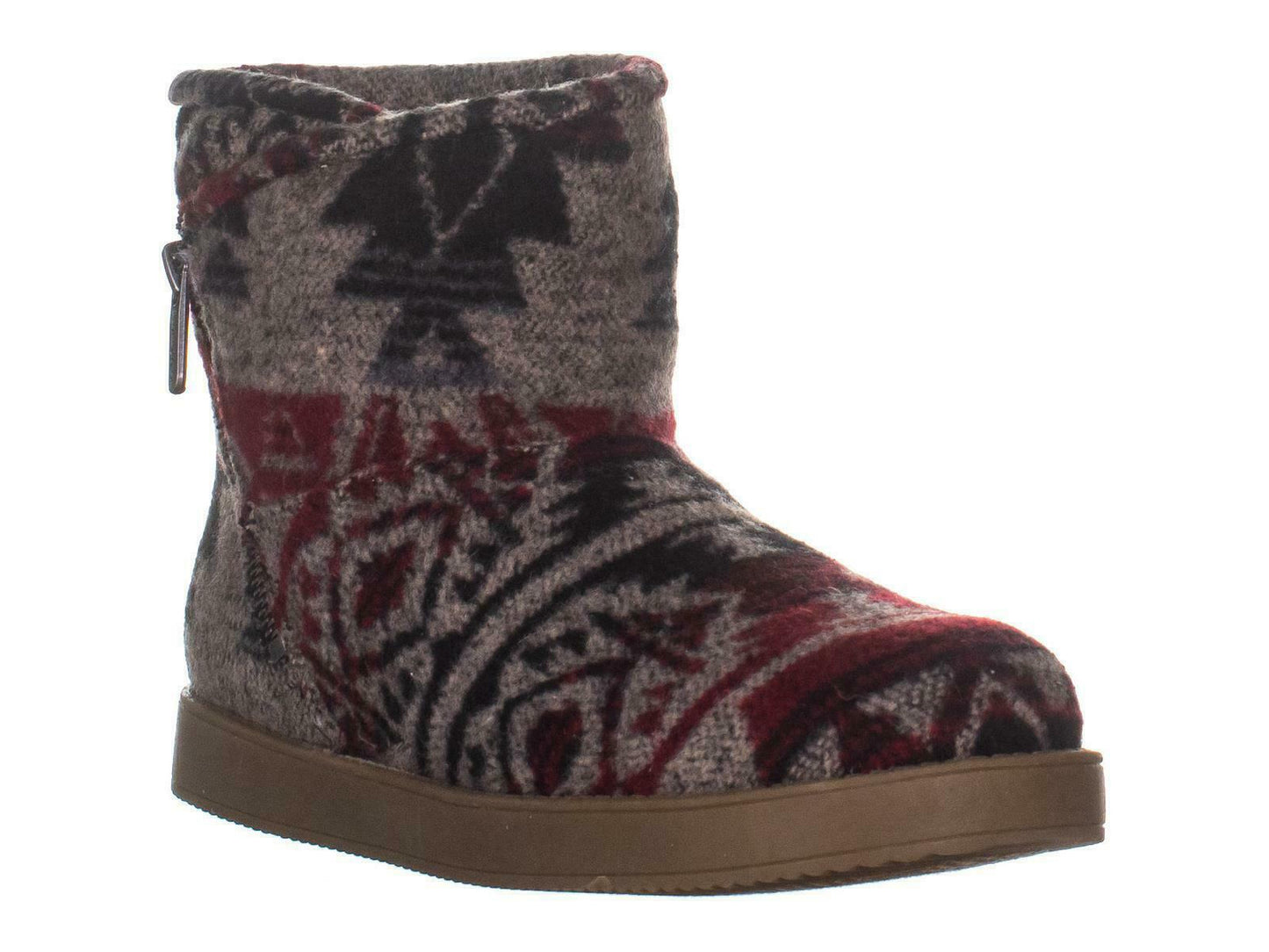 Botas femininas Ashley de pele sintética, bico fechado, cano curto, tamanho 11 M, cinza