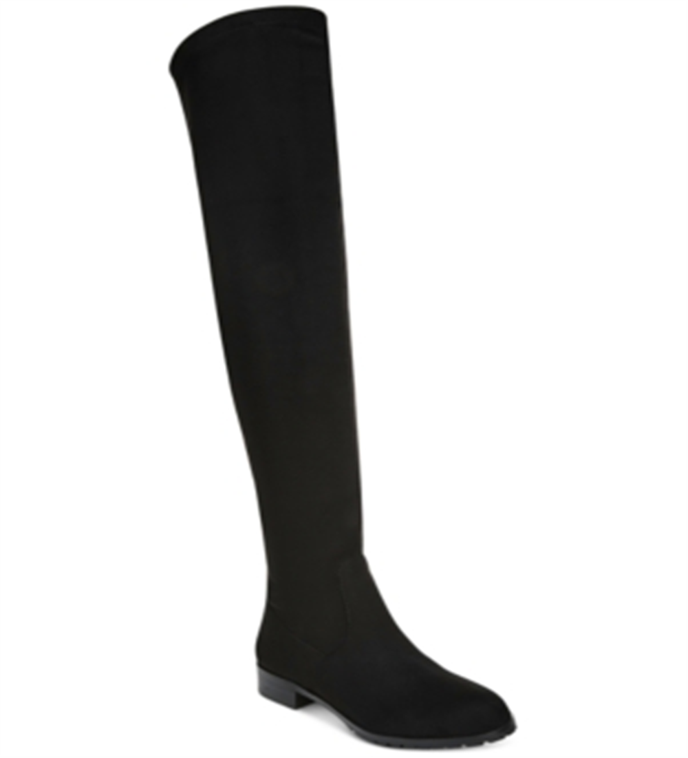Botas femininas Bar III Taimi acima do joelho, pretas, tamanho 5M