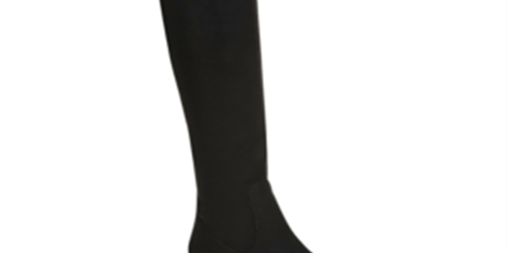 Botas femininas Bar III Taimi acima do joelho, pretas, tamanho 5M