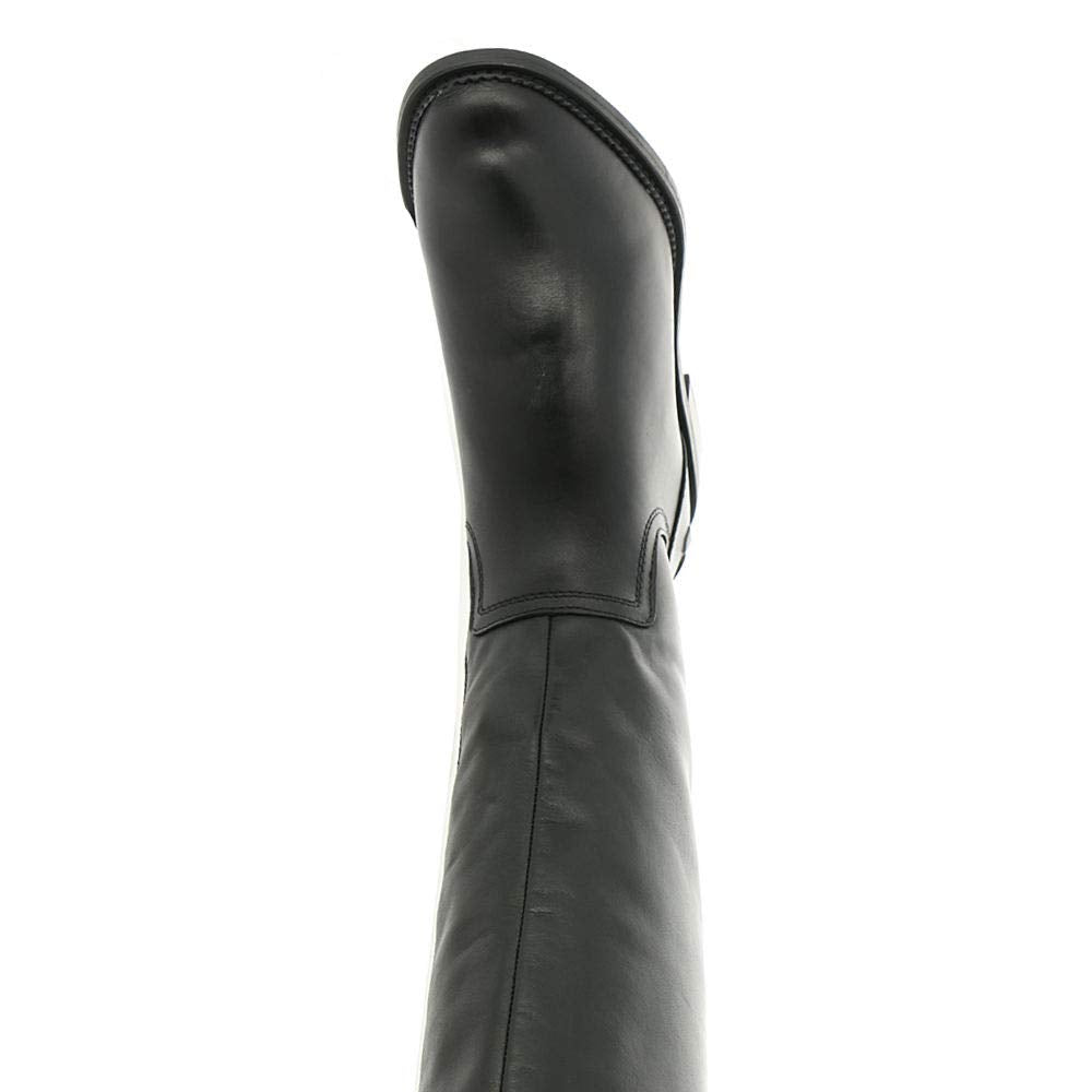 Franco Sarto Botas femininas Henrietta de couro, bico amendoado, cano alto, pretas, tamanho 6M