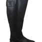 Franco Sarto Botas femininas Henrietta de couro, bico amendoado, cano alto, pretas, tamanho 6M