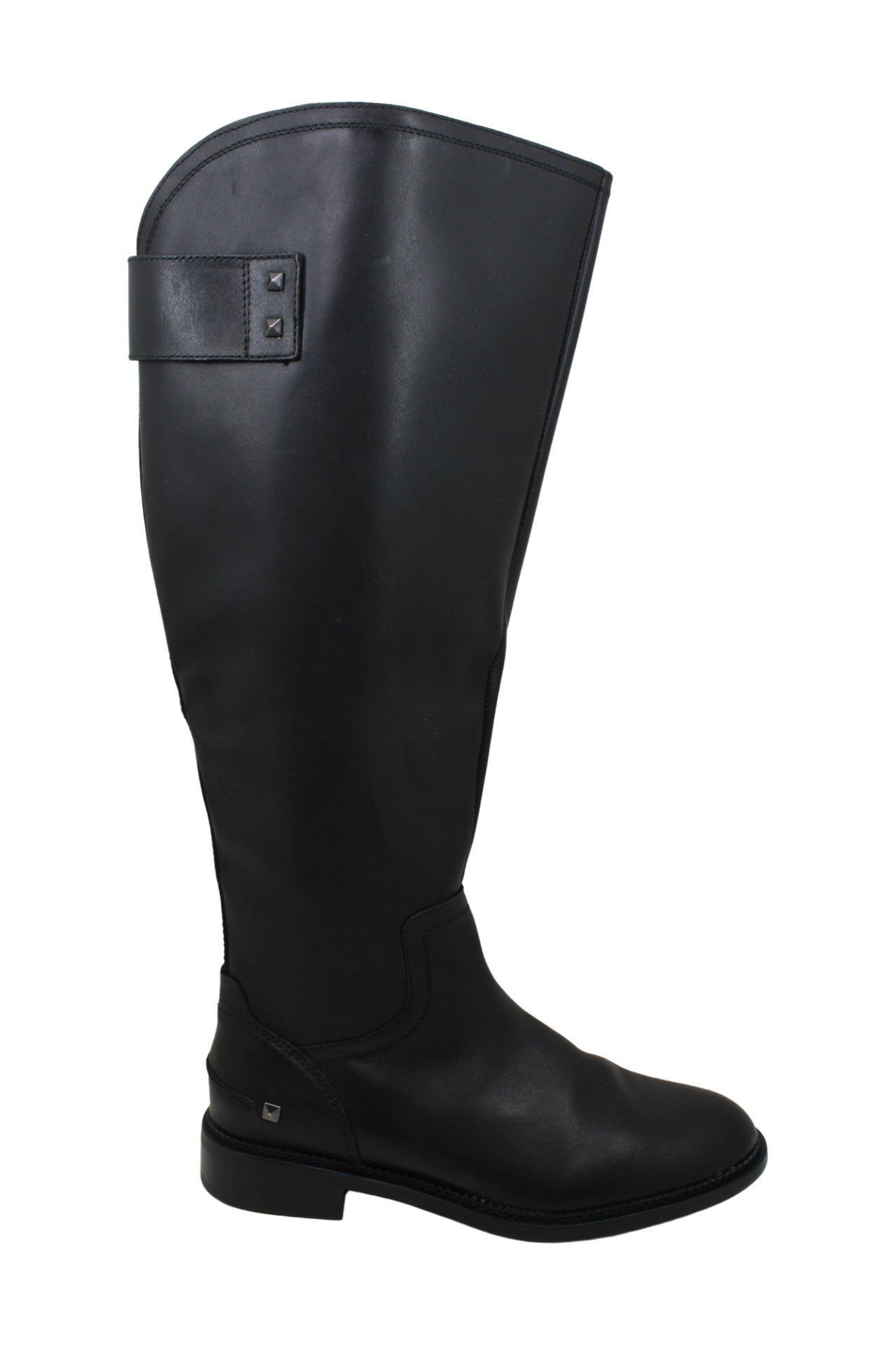 Franco Sarto Botas femininas Henrietta de couro, bico amendoado, cano alto, pretas, tamanho 6M