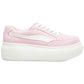 Tênis esportivo feminino Madden Girl Ollie com plataforma e bico redondo, acolchoado e com cadarço, rosa, tamanho 9,5 M
