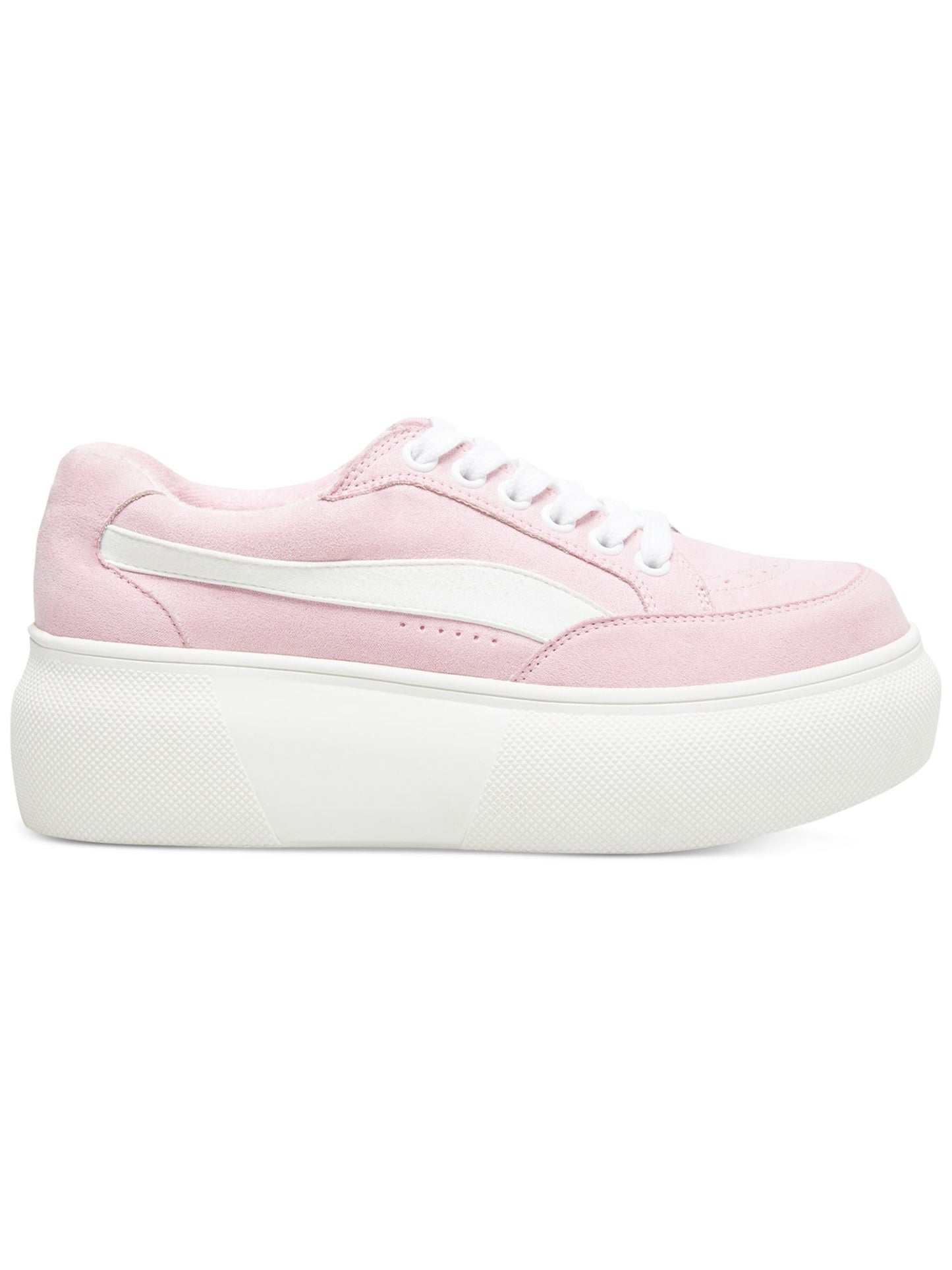 Tênis esportivo feminino Madden Girl Ollie com plataforma e bico redondo, acolchoado e com cadarço, rosa, tamanho 9,5 M