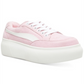 Tênis esportivo feminino Madden Girl Ollie com plataforma e bico redondo, acolchoado e com cadarço, rosa, tamanho 9,5 M