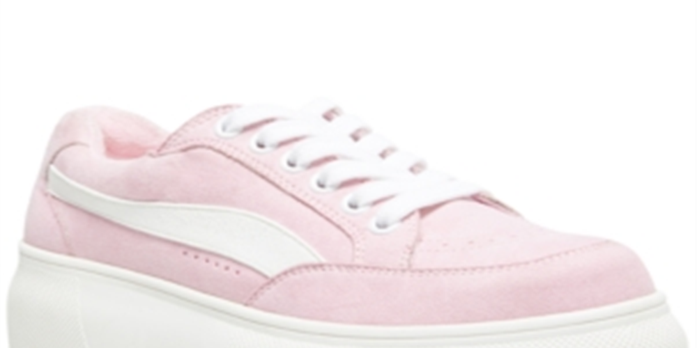 Tênis esportivo feminino Madden Girl Ollie com plataforma e bico redondo, acolchoado e com cadarço, rosa, tamanho 9,5 M
