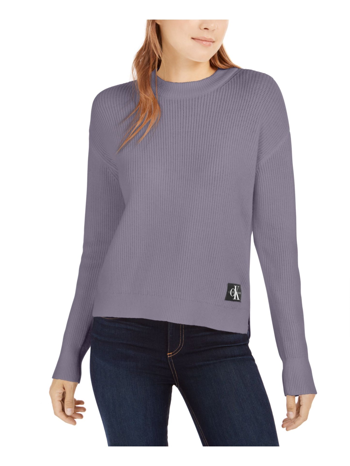 Calvin Klein Jeans Feminino Suéter Gola Redonda Roxo Tamanho P