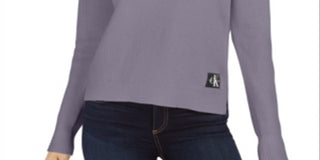 Calvin Klein Jeans Feminino Suéter Gola Redonda Roxo Tamanho P