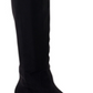 Botas femininas estilo a line com zíper duplo e amortecimento Hayley, bico redondo, salto bloco, zíper, pretas, tamanho 5 M