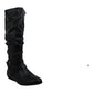 Botas femininas da Cliffs By White Mountain Fairfield com bico amendoado e cano médio, pretas, tamanho 9,5 m
