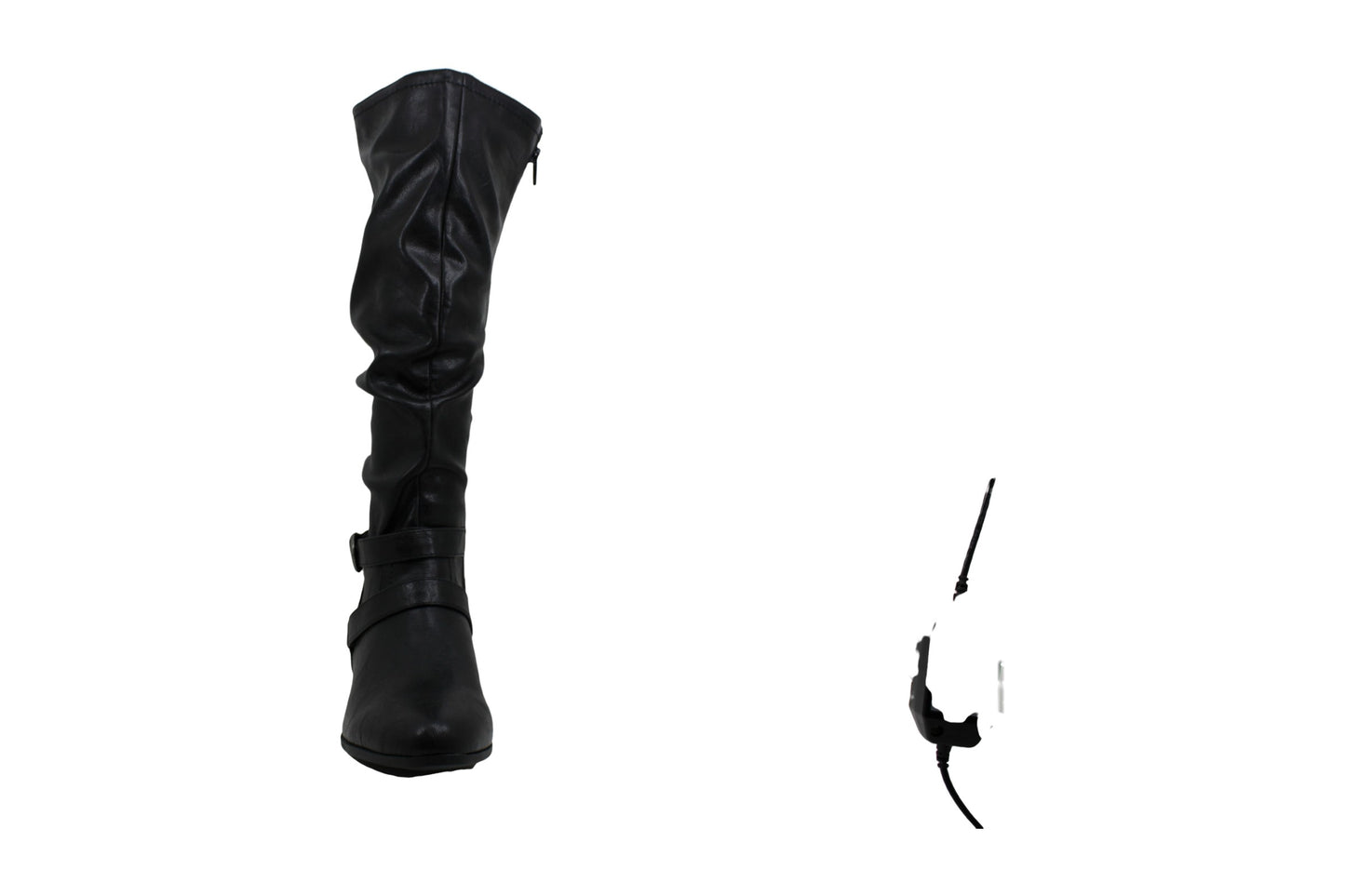 Botas femininas da Cliffs By White Mountain Fairfield com bico amendoado e cano médio, pretas, tamanho 9,5 m