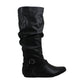 Botas femininas da Cliffs By White Mountain Fairfield com bico amendoado e cano médio, pretas, tamanho 9,5 m