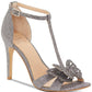 INC International Concepts Sapatos Femininos Rainor Tecido Peep Toe Tira em T Clássicos Prateados Tamanho 6,5 M