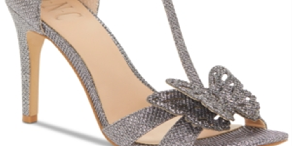 INC International Concepts Sapatos Femininos Rainor Tecido Peep Toe Tira em T Clássicos Prateados Tamanho 6,5 M