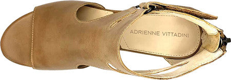 Sandálias femininas Adrienne Vittadini Rea com salto bloco marrom, tamanho 10M