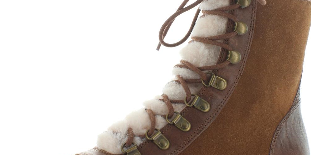 Botas de combate femininas Lucky Brand Ilianna Suede Wool, marrom, tamanho 8,5 m