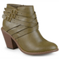 Botas femininas Journee Collection com tiras e salto alto, verde, tamanho 7