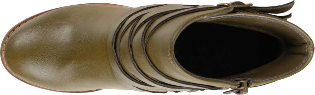 Botas femininas Journee Collection com tiras e salto alto, verde, tamanho 7