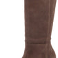 Lucky Brand Fukko Canteen Camurça Salto Cônico Pontudo Bota Cano Médio Feminina Marrom Tamanho 8 M