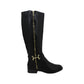Thalia Sodi Botas femininas Vigi de couro com bico fechado e cano alto, pretas, tamanho 11 M