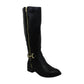 Thalia Sodi Botas femininas Vigi de couro com bico fechado e cano alto, pretas, tamanho 11 M
