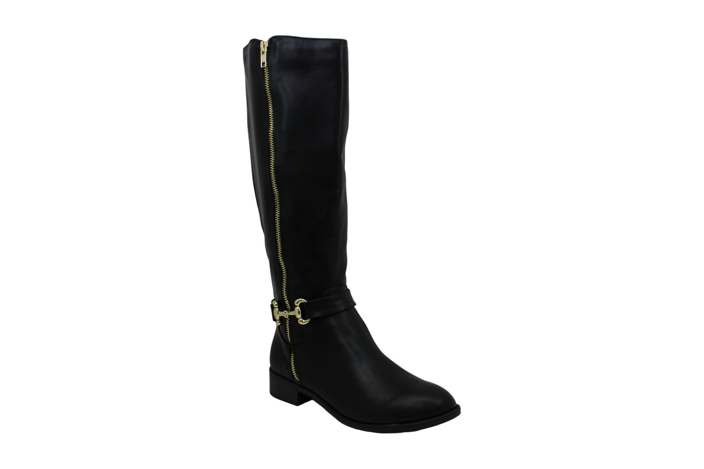 Thalia Sodi Botas femininas Vigi de couro com bico fechado e cano alto, pretas, tamanho 11 M