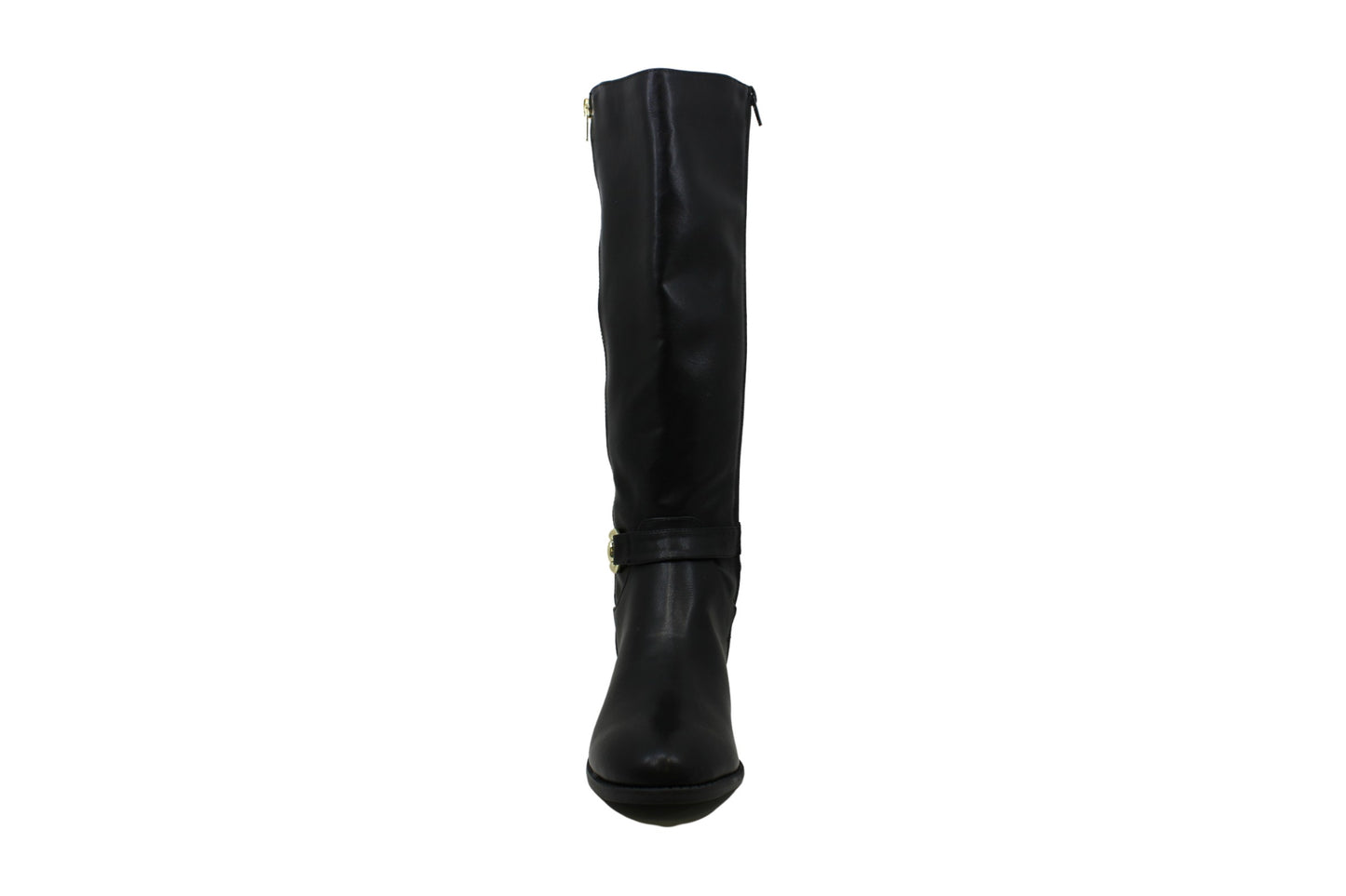 Thalia Sodi Botas femininas Vigi de couro com bico fechado e cano alto, pretas, tamanho 11 M