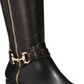 Thalia Sodi Botas femininas Vigi de couro com bico fechado e cano alto, pretas, tamanho 11 M
