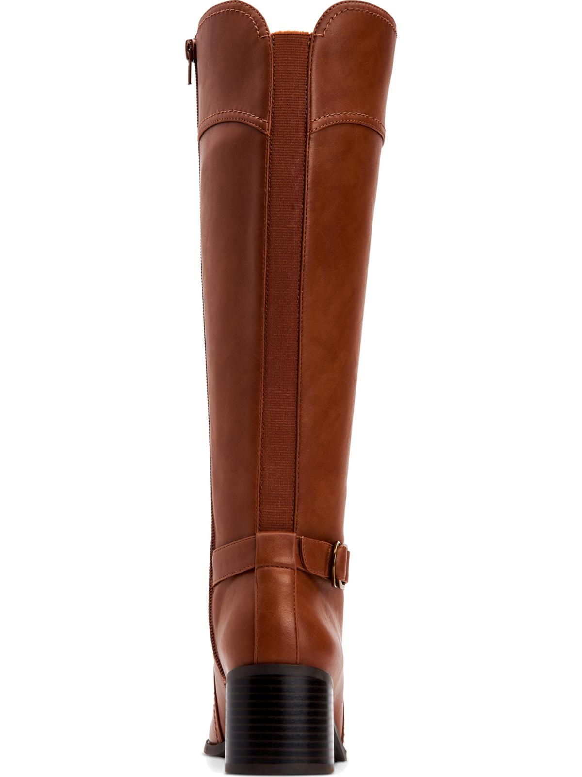 Botas de montaria femininas Vannie com zíper em couro sintético, tamanho 5 M, marrom, estilo Style &amp; Co.