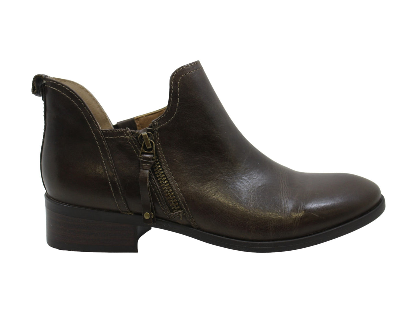 Botas femininas casuais Lucca Lane Moss Sayge Leather Bootie verde tamanho 8,5 M