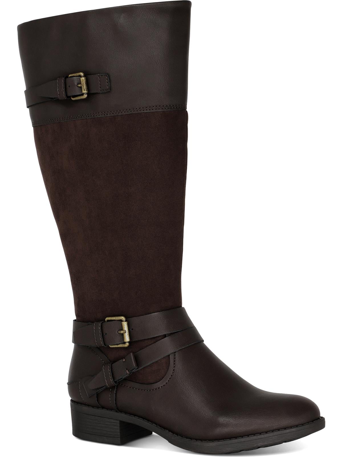 Botas sociais femininas Ashliie de couro sintético da Style &amp; Co, marrom, tamanho 6M