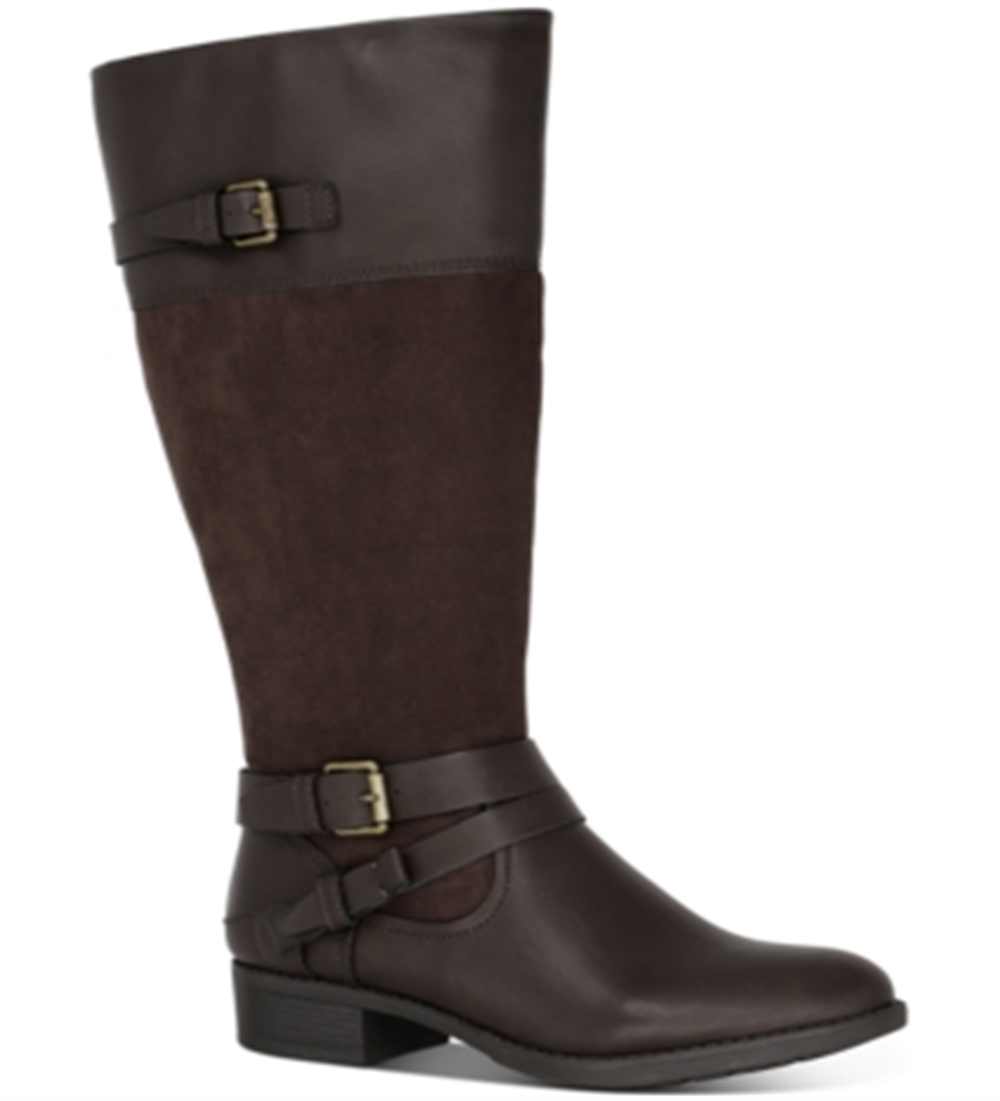 Botas sociais femininas Ashliie de couro sintético da Style &amp; Co, marrom, tamanho 6M
