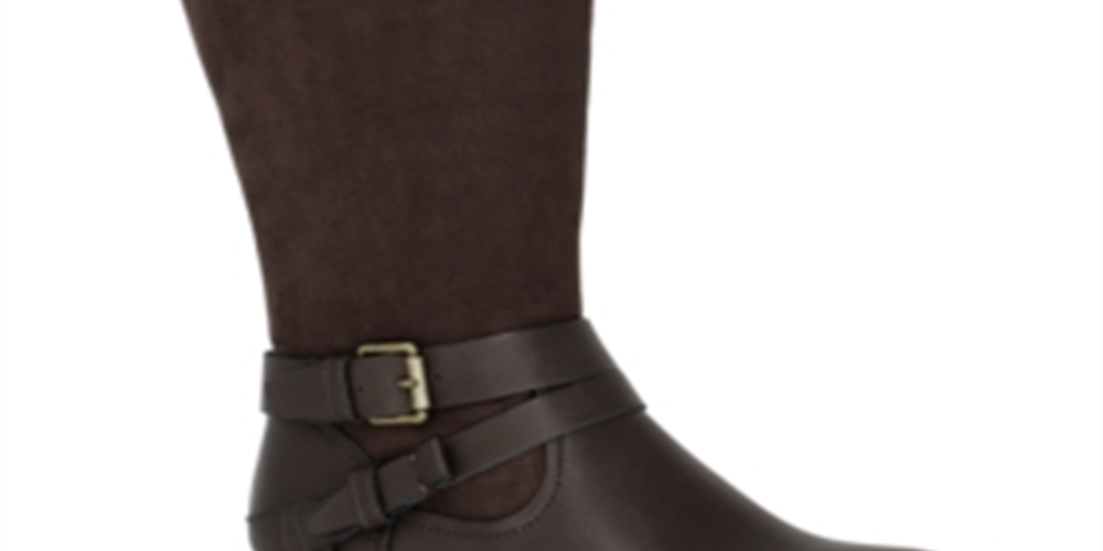 Botas sociais femininas Ashliie de couro sintético da Style &amp; Co, marrom, tamanho 6M