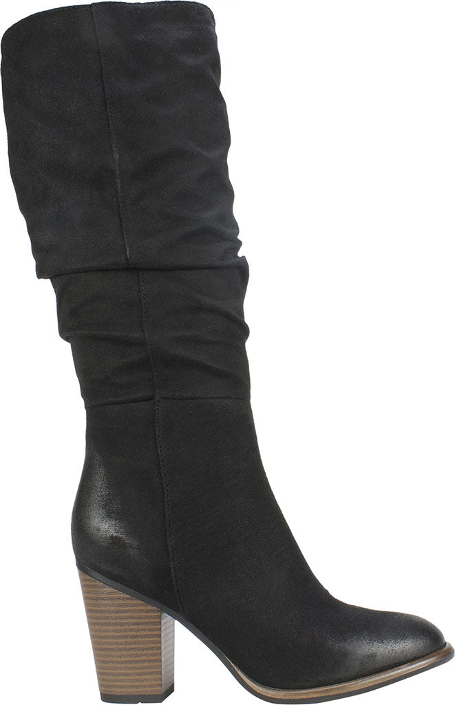 Botas femininas White Mountain cinza, acolchoadas, franzidas, bico amendoado, salto alto, zíper, tamanho 10 M