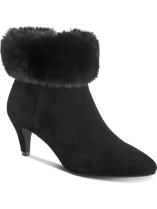 Botas Alfani Femininas Hansonn de Camurça Sintética com Acabamento em Pele Sintética, Pretas, Tamanho 7,5 M